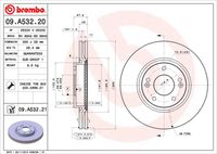 BREMBO 09A53220 - Disco de freno - PRIME LINE