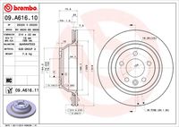 BREMBO 09A61610 - Disco de freno - PRIME LINE