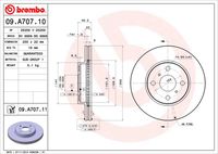 BREMBO 09A70710 - Disco de freno - PRIME LINE