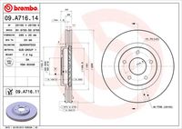 BREMBO 09.A716.11 - Disco de freno