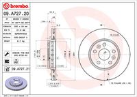 BREMBO 09A72720 - Disco de freno - PRIME LINE