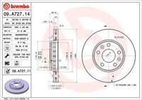 BREMBO 09A72711 - Disco de freno - PRIME LINE - UV Coated