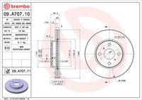 BREMBO 09.A707.10 - Disco de freno