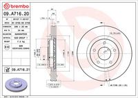 BREMBO 09A71620 - Disco de freno - PRIME LINE