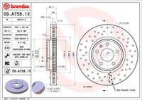 BREMBO 09A7581X - Disco de freno - XTRA LINE - Xtra