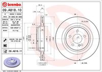 BREMBO 09A81810 - Disco de freno - PRIME LINE