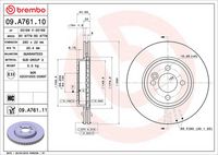 BREMBO 09A76110 - Disco de freno - PRIME LINE