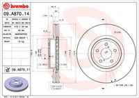 BREMBO 09A87011 - Disco de freno - PRIME LINE - UV Coated