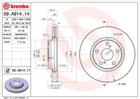 BREMBO 09A91411 - Disco de freno - PRIME LINE - UV Coated