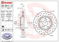 BREMBO 09A91414 - Disco de freno - PRIME LINE