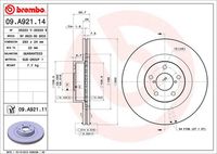 BREMBO 09A92111 - Disco de freno - PRIME LINE - UV Coated