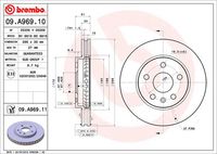 BREMBO 09A96911 - Disco de freno - PRIME LINE - UV Coated