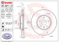 BREMBO 09A97110 - Lado de montaje: Eje delantero<br>Diámetro exterior [mm]: 337<br>Espesor de disco de frenos [mm]: 30<br>Espesor mínimo [mm]: 27<br>Altura [mm]: 51<br>corona de agujeros - Ø [mm]: 120<br>Tipo de disco de frenos: ventilado<br>Diámetro de centrado [mm]: 67,4<br>Número de orificios: 5<br>Superficie: revestido<br>Procesamiento: altamente carbonizado<br>Artículo complementario / información complementaria 2: con tornillos<br>cumple norma ECE: ECE-R90<br>Diámetro de taladro hasta [mm]: 16,3<br>