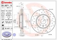 BREMBO 09A97111 - Disco de freno - PRIME LINE - UV Coated