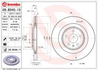 BREMBO 09B04010 - Disco de freno - PRIME LINE