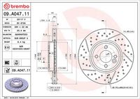 BREMBO 09A04711 - Disco de freno - PRIME LINE - UV Coated