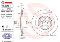 BREMBO 09B31211 - Lado de montaje: Eje delantero<br>Equipamiento de vehículo: para vehículos sin paquete sport<br>Tipo de disco de frenos: ventilación interna<br>Espesor de disco de frenos [mm]: 30<br>Número de orificios: 5<br>Altura [mm]: 46<br>Diámetro de centrado [mm]: 71<br>Diámetro exterior [mm]: 326<br>Procesamiento: altamente carbonizado<br>Superficie: revestido<br>Espesor mínimo [mm]: 28<br>Par apriete [Nm]: 103<br>