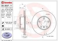 BREMBO 09B33711 - Disco de freno - PRIME LINE - UV Coated