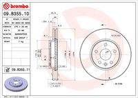 BREMBO 09B35510 - Disco de freno - PRIME LINE