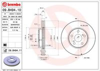 BREMBO 09B49410 - Disco de freno - PRIME LINE