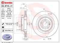 BREMBO 09B74541 - Lado de montaje: Eje trasero<br>Diámetro exterior [mm]: 320<br>Espesor de disco de frenos [mm]: 24<br>Espesor mínimo [mm]: 21,4<br>Altura [mm]: 68,2<br>corona de agujeros - Ø [mm]: 112<br>Tipo de disco de frenos: ventilado<br>Diámetro de centrado [mm]: 67<br>Número de orificios: 5<br>Superficie: revestido<br>Procesamiento: altamente carbonizado<br>cumple norma ECE: ECE-R90<br>Diámetro de taladro hasta [mm]: 15,3<br>