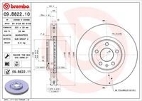 BREMBO 09.B822.11 - Disco de freno