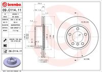 BREMBO 09C11411 - Disco de freno - PRIME LINE - UV Coated