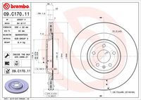 BREMBO 09C17011 - Lado de montaje: Eje delantero<br>Número de PR: 1LA<br>Tipo de disco de frenos: ventilación interna<br>Espesor de disco de frenos [mm]: 30<br>Número de orificios: 5<br>Artículo complementario / información complementaria 2: con tornillos<br>Altura [mm]: 52<br>Diámetro de centrado [mm]: 68<br>Diámetro exterior [mm]: 320<br>Procesamiento: altamente carbonizado<br>Superficie: revestido<br>Espesor mínimo [mm]: 28<br>