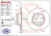 BREMBO 09C11611 - Disco de freno - PRIME LINE - UV Coated