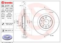 BREMBO 09C17711 - Disco de freno - PRIME LINE - UV Coated