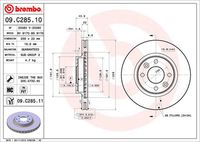 BREMBO 09C28511 - Lado de montaje: Eje delantero<br>Variante de equipamiento: Vented disc<br>Tipo de disco de frenos: ventilación interna<br>Tipo de disco de frenos: ranurado<br>Espesor de disco de frenos [mm]: 20,6<br>Número de orificios: 4<br>Artículo complementario / información complementaria 2: con tornillos<br>Altura [mm]: 41<br>Diámetro de centrado [mm]: 61<br>Diámetro exterior [mm]: 259<br>Superficie: revestido<br>Espesor mínimo [mm]: 17,7<br>Par apriete [Nm]: 105<br>