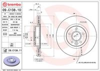 BREMBO 09C13810 - Disco de freno - PRIME LINE