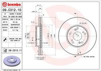 BREMBO 09C31211 - Disco de freno - PRIME LINE - UV Coated