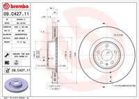 BREMBO 09C42711 - Disco de freno - PRIME LINE - UV Coated