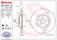 BREMBO 09C54211 - Disco de freno - PRIME LINE - UV Coated