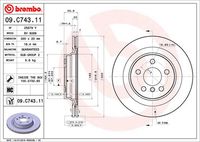 BREMBO 09C74311 - Disco de freno - PRIME LINE - UV Coated