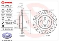 BREMBO 09C74321 - Disco de freno - PRIME LINE - UV Coated