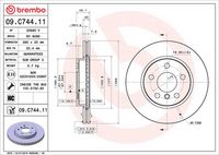 BREMBO 09C74411 - Disco de freno - PRIME LINE - UV Coated