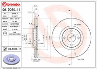 BREMBO 09D05011 - Disco de freno - PRIME LINE - UV Coated