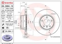 BREMBO 09C89411 - Disco de freno - PRIME LINE - UV Coated