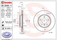 BREMBO 09D20811 - Disco de freno - PRIME LINE - UV Coated