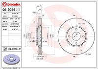 BREMBO 09D21611 - Disco de freno - PRIME LINE - UV Coated