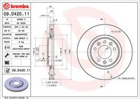 BREMBO 09D42011 - Lado de montaje: Eje delantero<br>Sistema de frenos: Continental<br>Tipo de disco de frenos: ventilación interna<br>Espesor de disco de frenos [mm]: 28<br>Número de orificios: 5<br>Artículo complementario / información complementaria 2: con tornillos<br>Altura [mm]: 54<br>Diámetro de centrado [mm]: 71<br>Diámetro exterior [mm]: 304<br>Procesamiento: altamente carbonizado<br>Superficie: revestido<br>Espesor mínimo [mm]: 26<br>