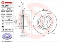 BREMBO 09D41411 - Disco de freno - PRIME LINE - UV Coated