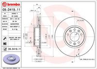 BREMBO 09.D419.11 - Disco de freno