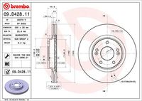 BREMBO 09D42811 - Lado de montaje: Eje delantero<br>Tamaño de llanta [pulgada]: 15<br>Tamaño freno: 15"<br>Tipo de disco de frenos: perforado/ventil. int.<br>Espesor de disco de frenos [mm]: 23<br>Número de orificios: 5<br>Artículo complementario / información complementaria 2: con tornillos<br>Altura [mm]: 45<br>Diámetro de centrado [mm]: 69<br>Diámetro exterior [mm]: 280<br>Procesamiento: altamente carbonizado<br>Superficie: revestido<br>Espesor mínimo [mm]: 21,6<br>