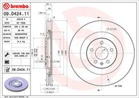 BREMBO 09D42411 - Disco de freno - PRIME LINE - UV Coated