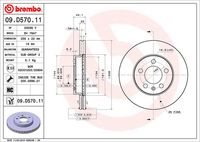 BREMBO 09D57011 - Disco de freno - PRIME LINE - UV Coated