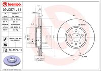 BREMBO 09D57111 - Disco de freno - PRIME LINE - UV Coated