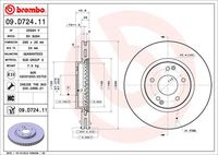 BREMBO 09D72411 - Disco de freno - PRIME LINE - UV Coated